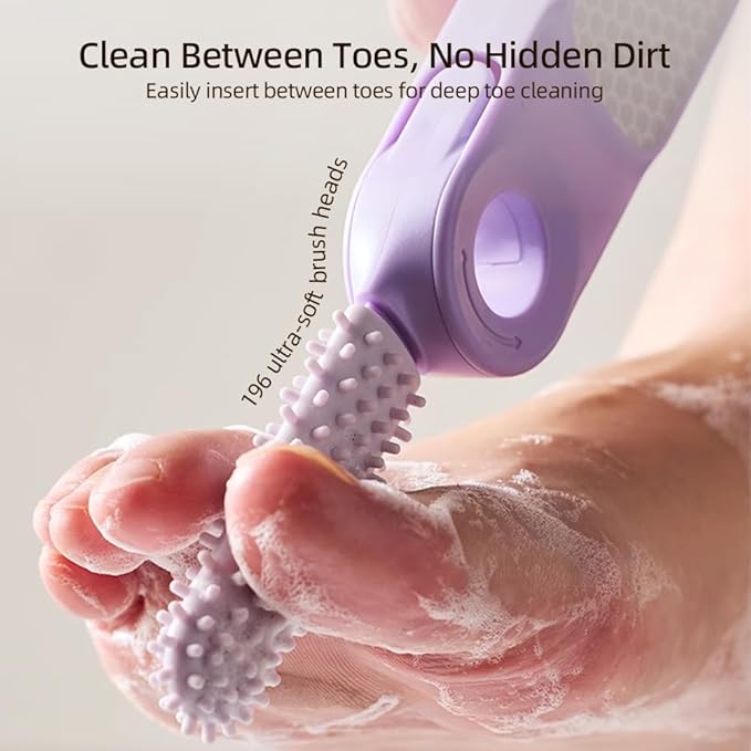 2 in 1 Foot File Callus Remover, Foot Scrubber, Multi Purpose 2 in 1 Feet Pedicure Tool with Toe Cleaning Brush, for Home Foot Care