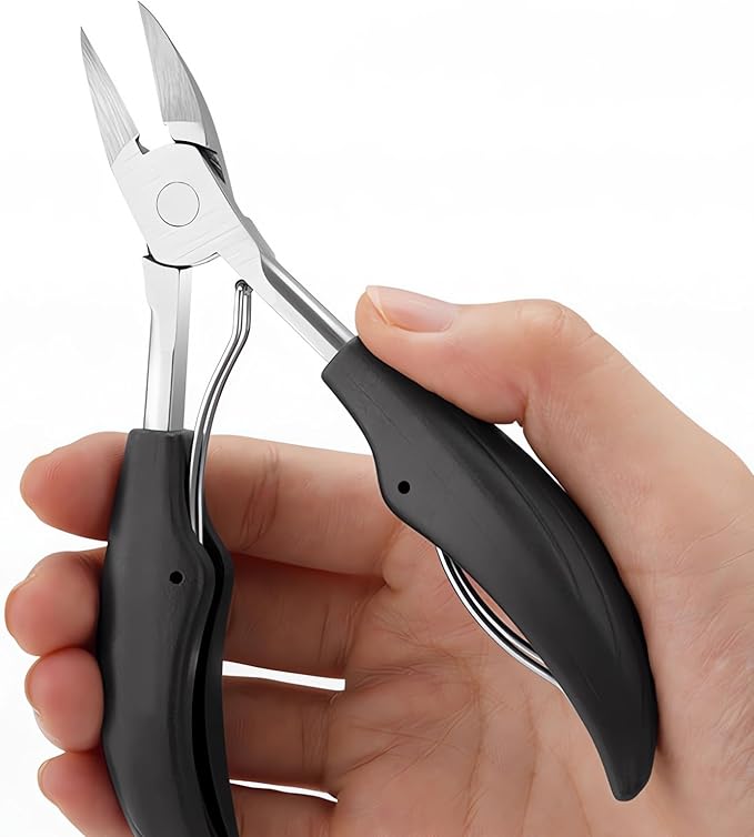 Podiatrist Toenail Clippers，Nail Clippers for Thick & Ingrown Toenails， Super Sharp Curved Blade Toenails Trimmer