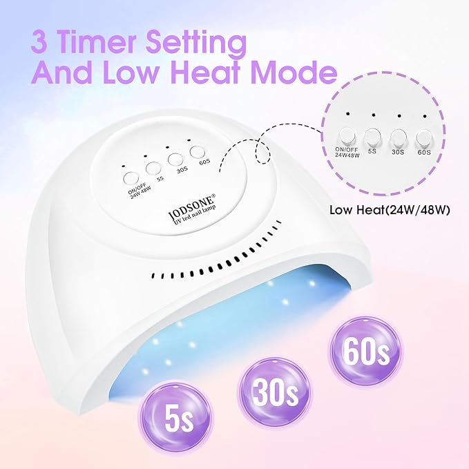 JODSONE U V LED Nail Lamp with 30 Light Beads Nail Dryer for Gel Polish, Automatic Sensor 3 Timers Led Nail Light for Gel Nails