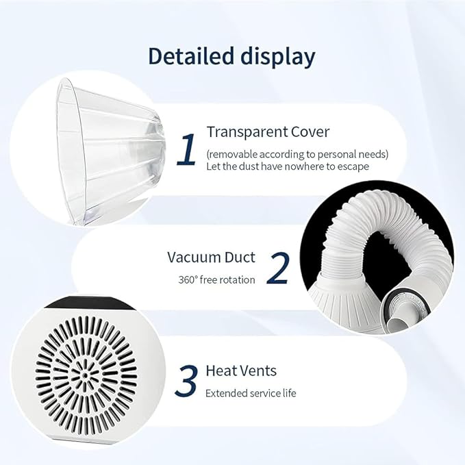230W Nail Dust Collector Professional Desktop Vacuum Collector for Nails Polishing Manicure Salon (Vacuum Cleaner+Nail Drill Pen)