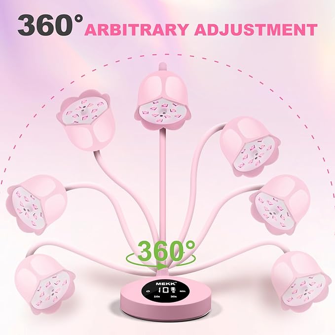 MEKK Gooseneck UV Nail Lamp Cordless Mini UV Light for Gel Nails with Auto Sensor,Professional Flash Cure Lamp 30W Single Nails Light with Three Timers (10s/30s/60s) Salon & Home DIY Use-Pink