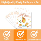 EUOYUFO 96Pcs Aperol Sprit Party Decorations Tableware Set Just A Spirity Older - Image 4