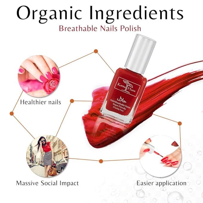 Karma Naturals Certified Halal Nail Polish - Breathable & Water Permeable, Wudu Friendly (Sana)