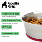 GORILLA GRIP Dog Bowl, Holds 8 Cups, Food Grade 304 Stainless Steel Food and - Image 2