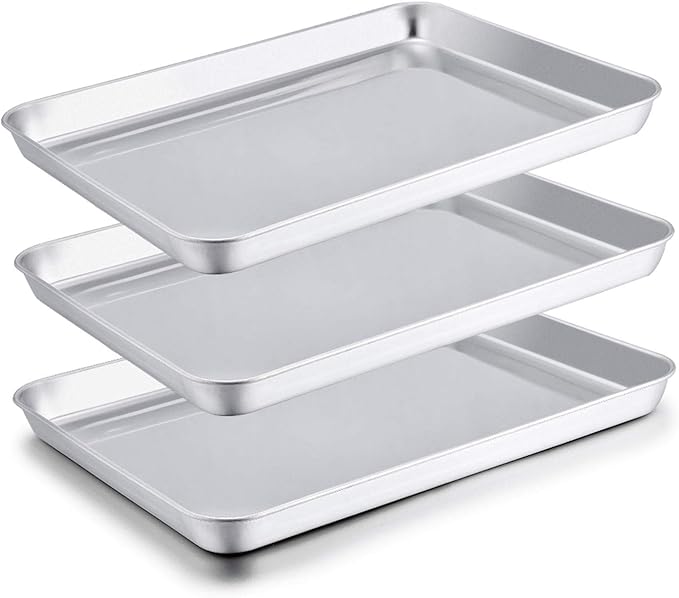 TeamFar Baking Sheets Set of 3, Non-Toxic & Healthy, Mirror Finish & Dishwasher by TeamFar