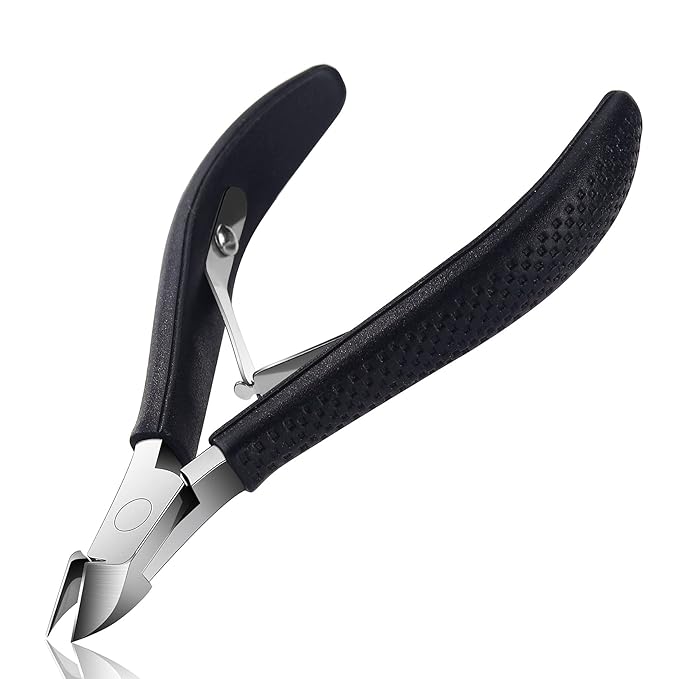 FVION Cuticle Clippers – Full Jaw Cuticle Trimmer with Rubber-Coated Handle, Sharp Nail Cuticle Cutter for Manicure and Dead Skin Removal - 9mm