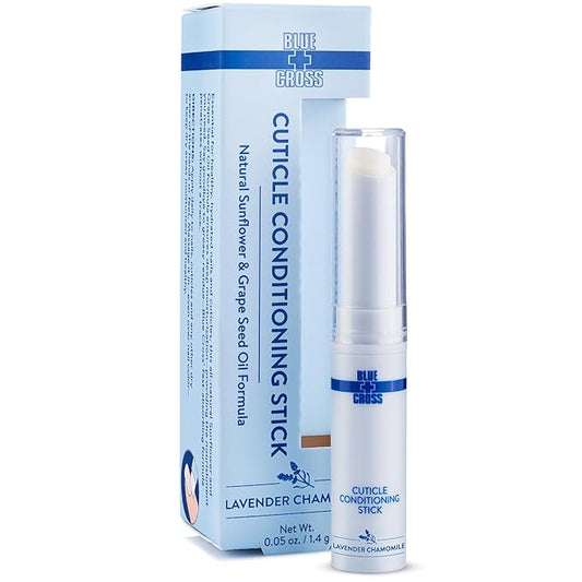 Blue Cross Cuticle Balm Conditioning Stick, Scented Cuticle Softener Oil Balm, Nourishing Sunflower & Grape Seed Oil, Professional Nail Care Supports Dry + Damaged Cuticles, 0.05oz, Lavender Chamomile