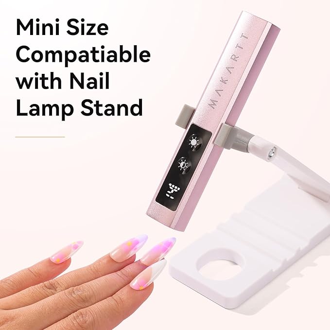 Makartt Handheld UV Nail Lamp with Painless Mode: Portable 800mAh Flash Cure Lamp for Fast Curing Gel Polish Nails Tips & Glue Rechargeable USB Nail Art Light with LCD 3 Timer for Home Salon Use
