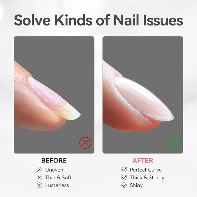 BORN PRETTY Builder Gel for Nails, 8-in-1 Milky White Clear Builder Nail Gel for Nail Apex and Gel Extension Strengthener, Nail GLue Gel Hard Gel Base Rhinestone Nail Glue Gel in a Bottle 15ml