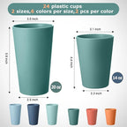 HEYCOME 24 Pcs Unbreakable Plastic Cups Set, Stackable Water Tumblers, Drinking - Image 2