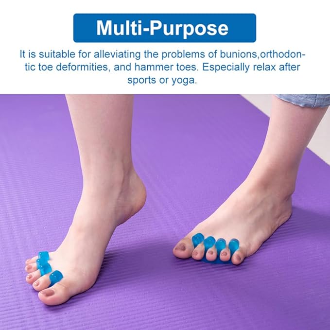 Toe Separators for Bunion Relief & Nail Polish Application - Orthopedic Gel Toenail Dividers, Pedicure Kit with Repeatable & Washable Toe Spacers, Soft Gel Tools