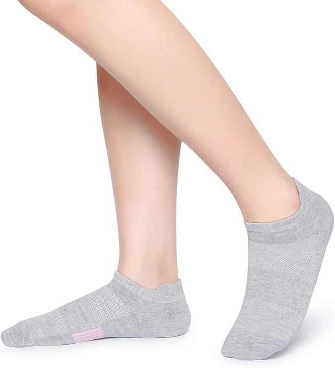 Henwarry Women's 10 Pairs Athletic Running Low Cut Socks Thin Cotton Soft Ankle Tab Socks