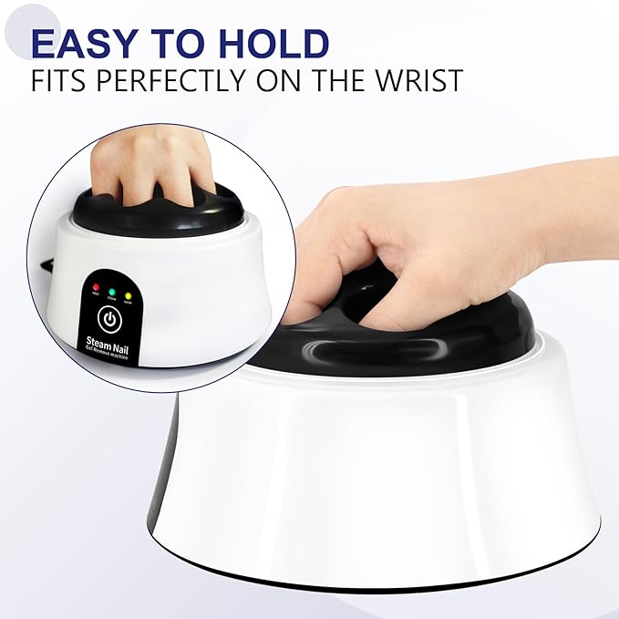 Nail Soaking Bowl, Electric Soak off Bowl Manicure Soaker Nail Polish Remover Machine for Acrylic Nails Dip Gel with Color Cuticle Pusher, Black