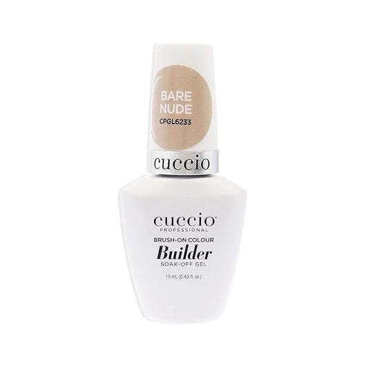 Cuccio Pro Brush-On Colour Builder Soak-Off Gel - Calcium Enriched - Easy Brush-On - Perfect Light Color - Reinforce, Build, Shape And Extend The Natural Nail - Bare Nude - 0.43 Oz Nail Polish