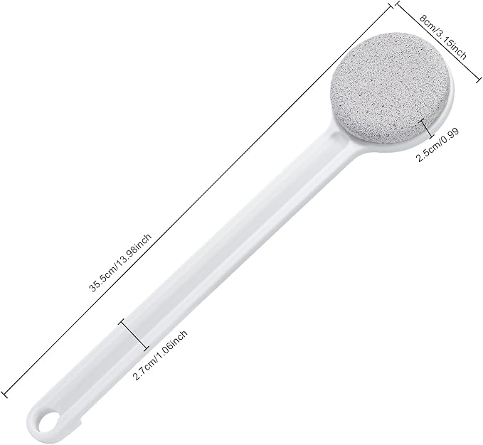 Pumice Stone for Feet with Long Handle 14", 3 Pack Hard Skin Callus Remover, Scrubber and Exfoliator for Dead Dry Skin, Softer & Smoother Feet, Pedicure Tool (Straight)