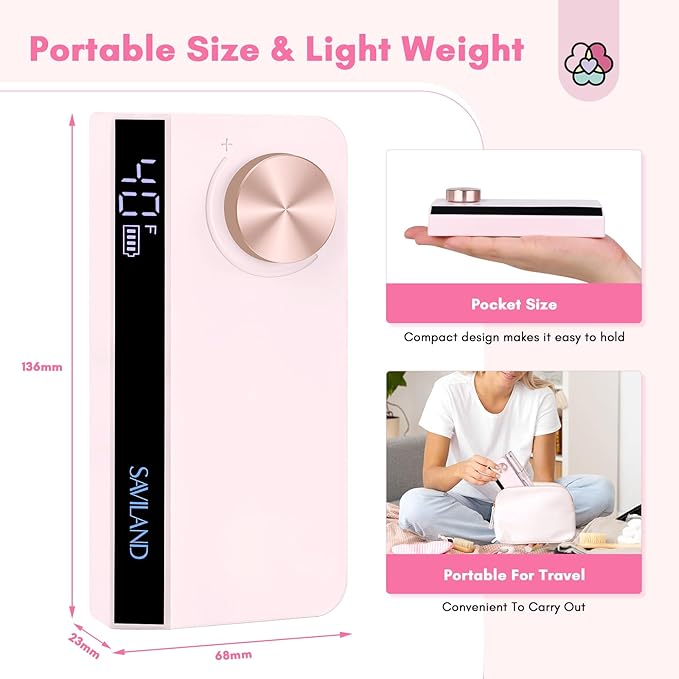 SAVILAND Professional Nail Drill: 40000 RPM PRO Electric Nail Drill Machine Nail File With Colorful Nail Bits for Manicure Pedicure Acrylic Removal Polishing Tools Kit for Salon Home Use