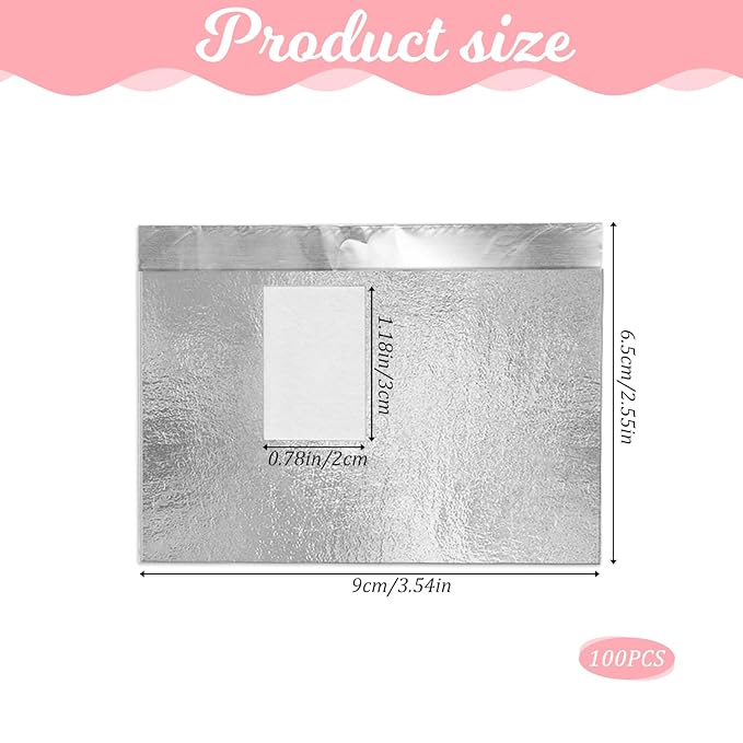100 Pcs Gel Nail Polish Remover, Gel Nail Foil Wraps Soak Off Foils Cotton Pads