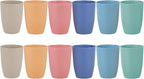 Wheat Straw Unbreakable Cup - 12 oz Reusable Drinking Glasses Sets by LuckyZone