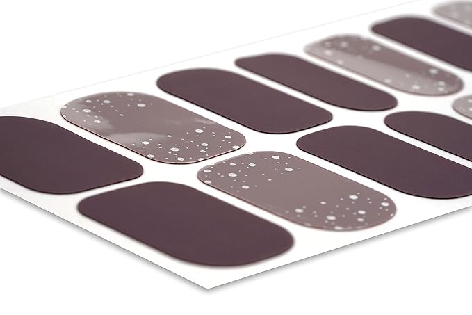 | Nail Polish Strips | 20 Stylish Strips | Brighter, Thicker, Tougher | Includes Cuticle Stick, Nail File, & Nail Wipes (Mauve Matte, Nude & Glitz)