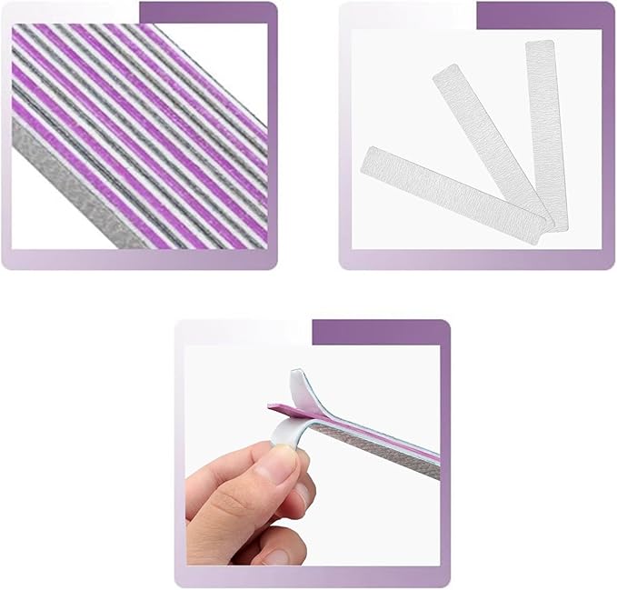 21 Pcs Nail File 100/180 Grit Nail Files,Gray Double Sided Emery Boards,Professional Nail Files for Natural and Acrylic Nails