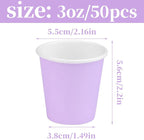 3 oz Disposable Paper Cups, 50 Pack Bathroom Cups Mouthwash Cups | Small Paper - Image 2