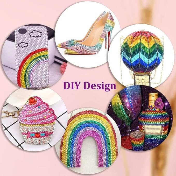 20000Pcs Resin Rhinestones for Crafting, Multicolor 3/4/5mm Flacktback Gems with 1Pcs B7000 Jewelry Glue, Bedazzling Crystal for DIY Crafts Clothing Tumblers Mugs Shoes Fabric Nail Art