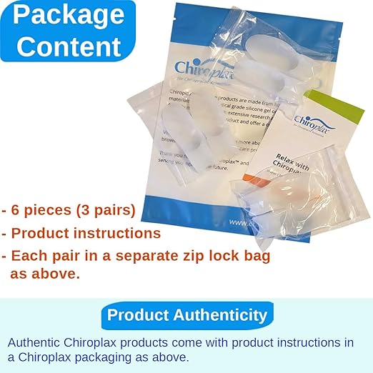 Chiroplax Tailor's Bunion Corrector Pad Bunionette Straightener Separator Cushion Pinky Toe Protector Shield Pain Relief Spacer Splint Cover Guard (Medium, 6 Pack)