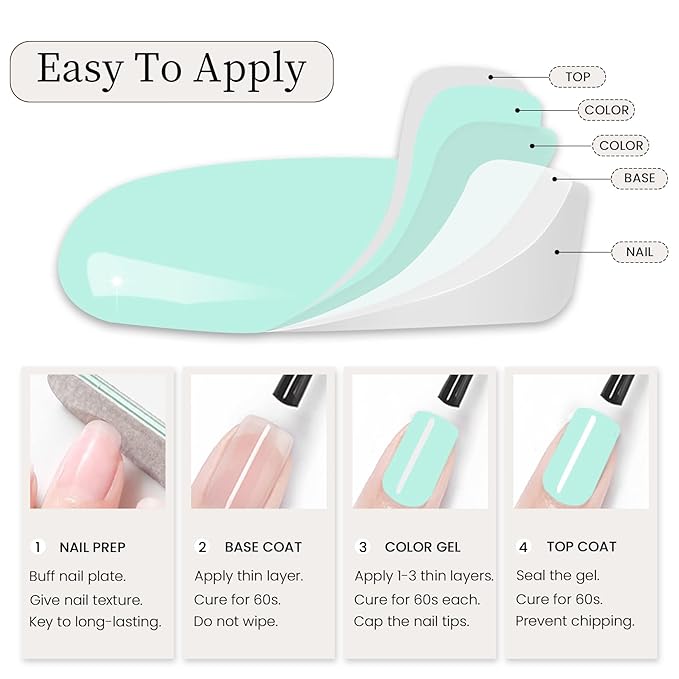 MAYCHAO 15ML Gel Nail Polish 1Pc Aquamarine Gel Polish Soak Off UV LED Nail Polish Nail Art Starter Manicure Salon DIY at Home, 0.5 OZ