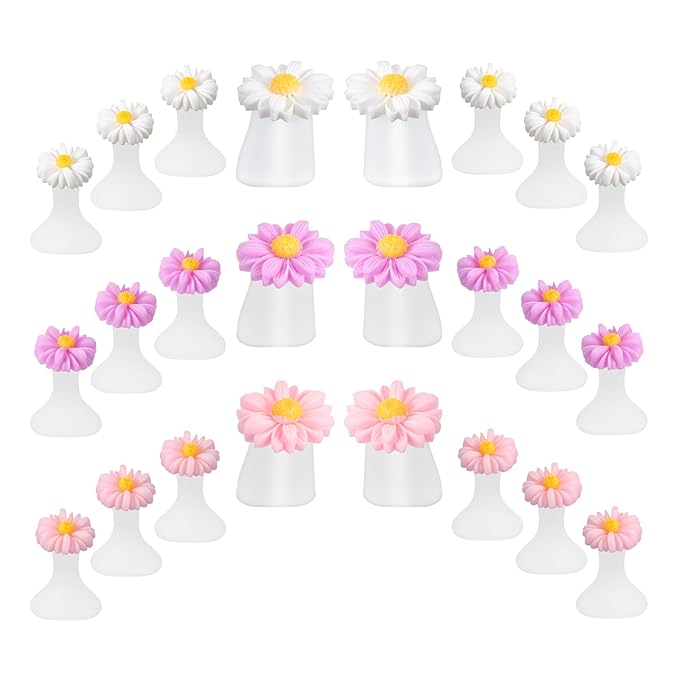 24 PCS Daisy Silicone Toe Separators for Pedicure, Flower Toes Spacers Pedicures Silicone Toe Nail Separator Pedicure Toes Dividers for Women Pedicures Nails Salon Foot Spacers Nail Art Tools