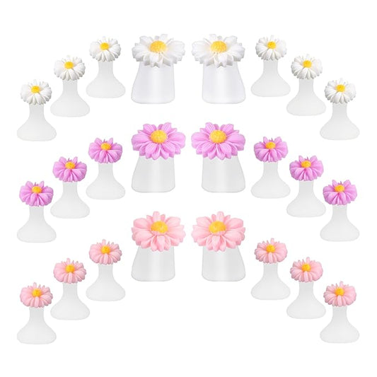 24 PCS Daisy Silicone Toe Separators for Pedicure, Flower Toes Spacers Pedicures Silicone Toe Nail Separator Pedicure Toes Dividers for Women Pedicures Nails Salon Foot Spacers Nail Art Tools