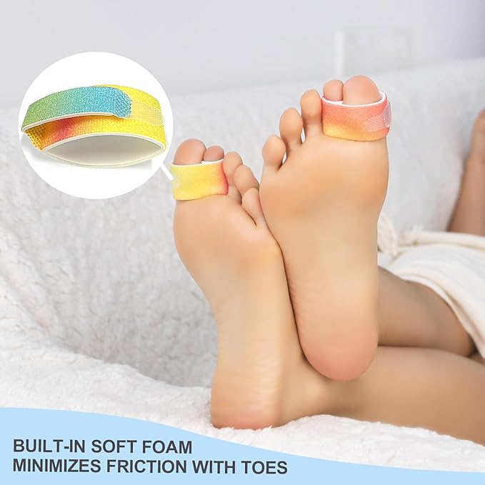 Niupiour Hammer Toe Corrector/Straightener for Women & Men - 8 Pack Fabric Buddy Broken Toe Wraps, Toe Splint for Bunions, Overlapping Toe, Crooked Toe, Bent Toe, Newly Upgrade Materials