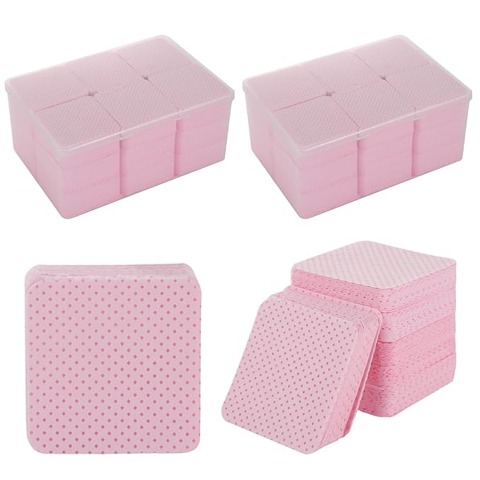 2160 Pcs Lint Free Nail Wipes with Storage Case Super Absorbent Soft Nail Wipes for Fingernail Polish Remover and Eyelash Extension Nail Care