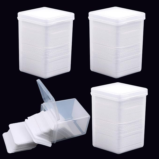 800 PCS Lint Free Nail Wipes EBANKU Lash Glue Wipes Eyelash Glue Bottle Pads Non Woven Nail Polish Remover Wipe Nail Lash Extensions Supplies