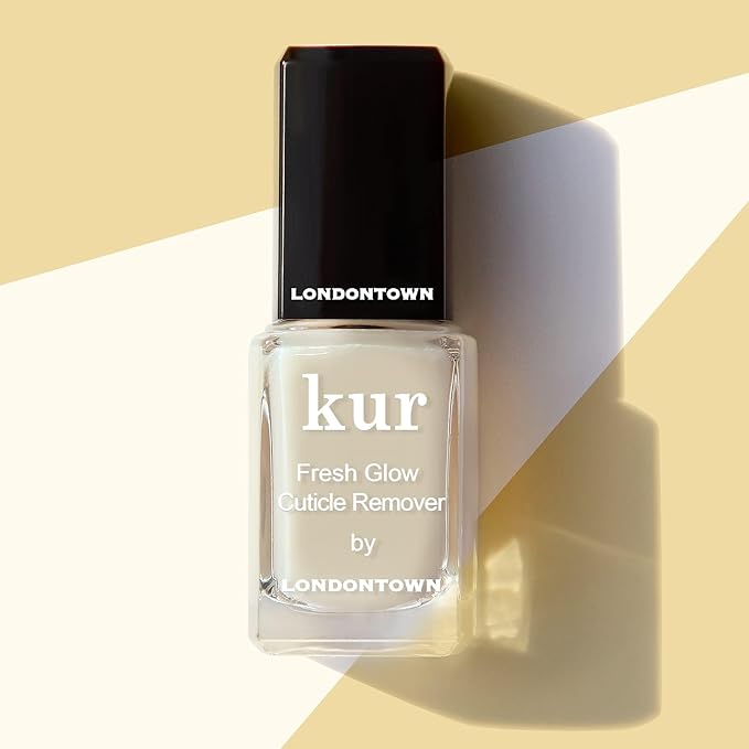 LONDONTOWN Fresh Glow Cuticle Remover with Pusher Tool - Instant Cuticle Remover Liquid - No Tool or Cutting Moisturizing Softening Nail Care for Dry, Damaged Cuticles, .40fl oz