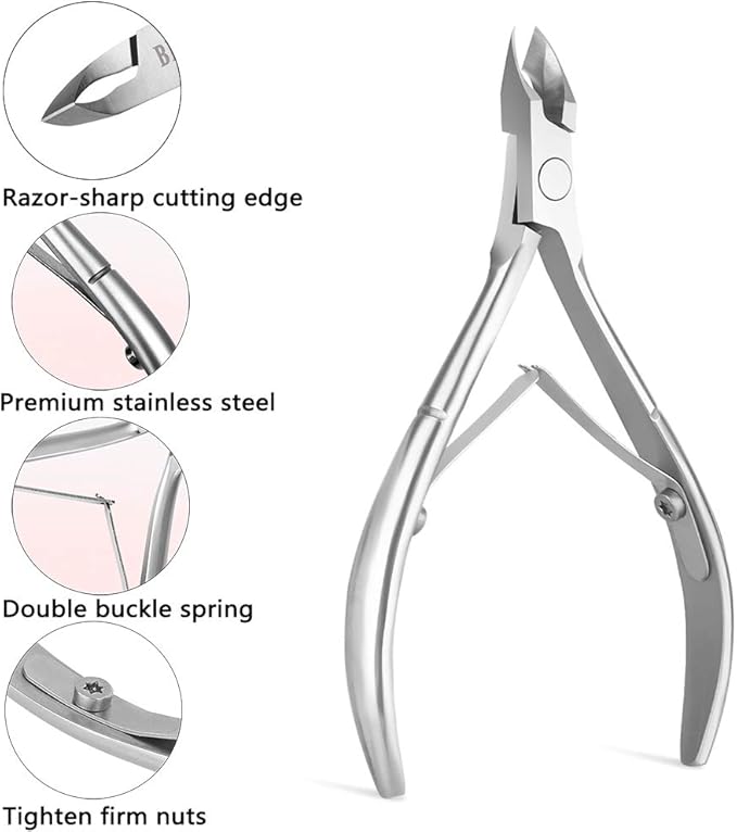 BEZOX Cuticle Clippers - Stainless Steel Professional Cuticle Cutter Hangnails Trimmers - Full Jaw Manicure Cuticle Nipper(6mm)