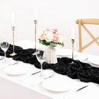 Gauze Cheesecloth Black Table Runner 10ft Gothic Centerpiece Decor | - Image 6