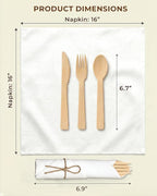Pre Rolled Bamboo Silverware Set - Image 5