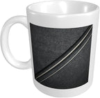 Thin White Lines Geometric Pattern Minimalist Ceramic Cup, Elegant Coffee Mug - Image 3