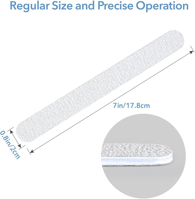 Nail File, 24 PCS Professional Nail Files Coarse Grit 80/100, 7" Long - Strong Fingernail Files Washable for Acrylic, Gel, Dip Powder, and Poly Gel Nails