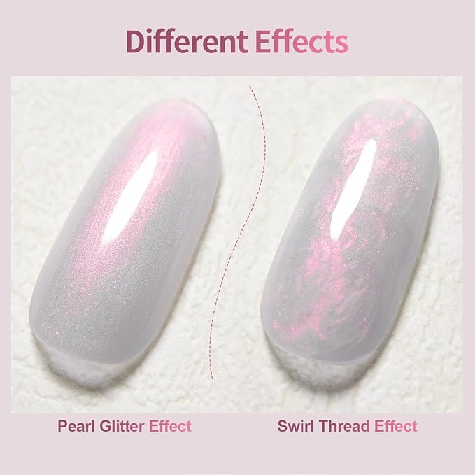 RARJSM Gel Builder Nail Polish Purple Pearl Hard Gel in a Bottle Red Mermaid Shell Glitter Pearlescent Thick Extension Structure Gelpolish for Nails 15ml Soak Off Curing Requires Salon Home DIY