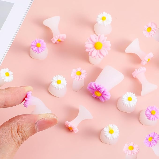 32 Pieces Toe Separators Silicone Flower Toe Separators for Pedicure Colorful Toe Stretcher Nail Polish Art Tools Pedicure Spacers Tools for Nail Salon Toes Dividers (B)