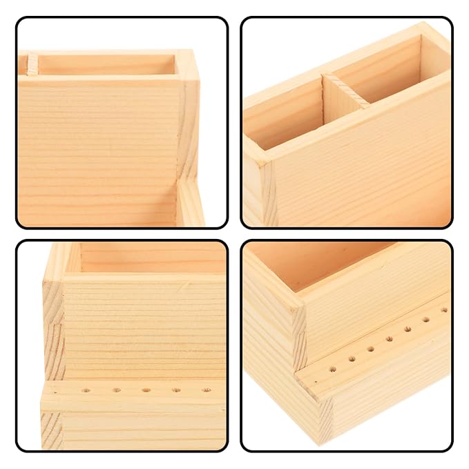 FRCOLOR Nail Drill Bits Holder Stand Display Organizer with Holes Transparent Storage Box for Nail Art Polishing Grinding Drill Bit (As Shown 1)