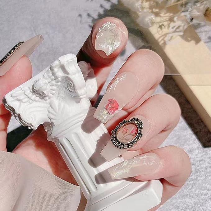 100PCS Frame Charms for Women Girls, Gothic Photo Frame Metal Nail Charms Retro Gold Silve Manicure Accessories 3D Flatback Jewels for DIY Nail Art Crafts Decoration