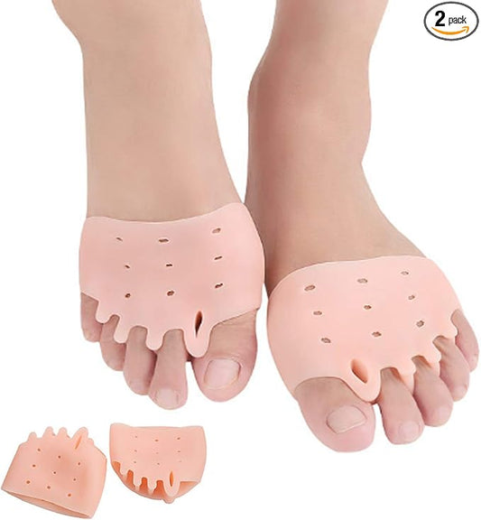 1Pair Toe Separators Ball of Foot Cushion, Metatarsal Pads for Women, Silicone Forefoot Cushions Great for Mortons Neuroma, Blisters, Forefoot Pain, Diabetic Feet, Non-Slip Wear-Resisting