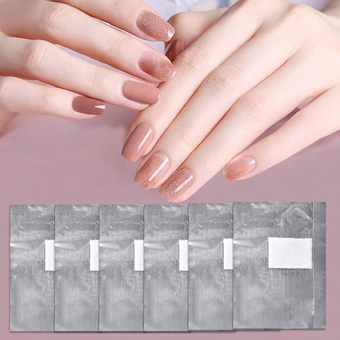 Tongcloud Nail Polish Remover Nail Foil Wraps Gel Remover Soak Off Foils Cotton Pads Gel Polish Remover Soak Off (2.5x3.5, Count, 400)