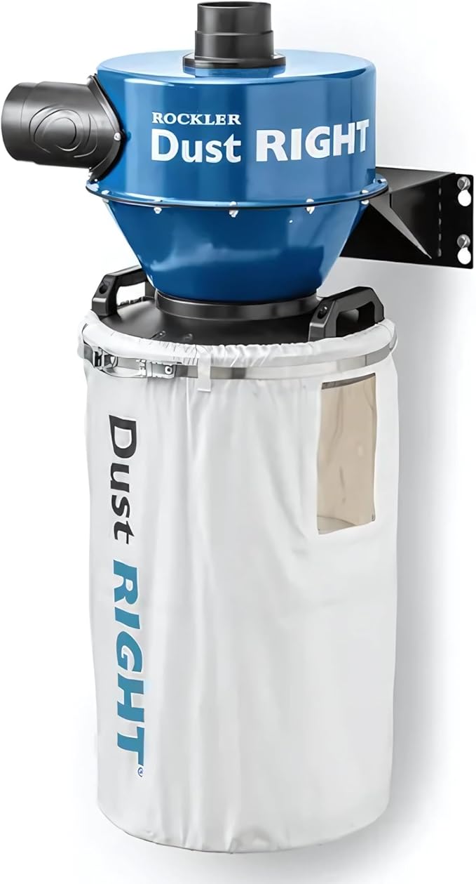 4" Wall-Mount Cyclone Dust Separator - Space-Spacing Cyclone Dust Collectors for Woodworking - Two-stage System Sawdust Collector for Airflow - Easy-to-Assemble Dust Collection Fittings