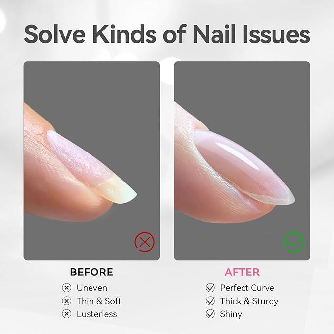 BORN PRETTY Builder Gel for Nails,8-in-1 Clear Builder Nail Gel for Nail Apex and Gel Extension Strengthener,Nail GLue Gel Hard Gel Base Rhinestone Nail Glue Gel in a Bottle 15ml