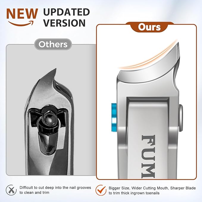 Toenail Clippers for Men Thick Toenails, Large Mens Toe Nail Clippers for Thick Nails for Seniors with Wide Opening, Heavy Duty Slanted Nail Clippers Fingernail Clipper with Long Handle Gifts for Men