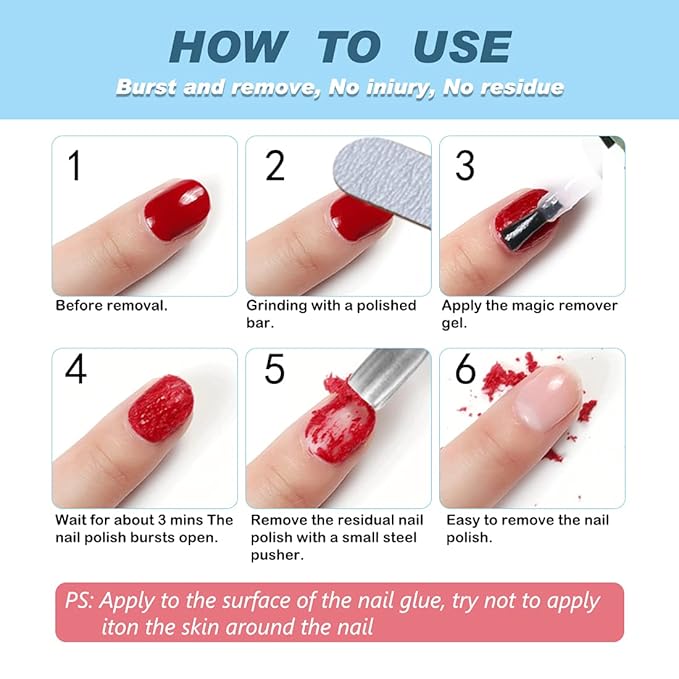 Gel Nail Polish Remover, (2pcs) Gel Polish Remover for Nails, No Need for Foil, Quick & Easy Polish Remover In 2-3 Minutes, No Need Soaking Or Wrapping-15ml