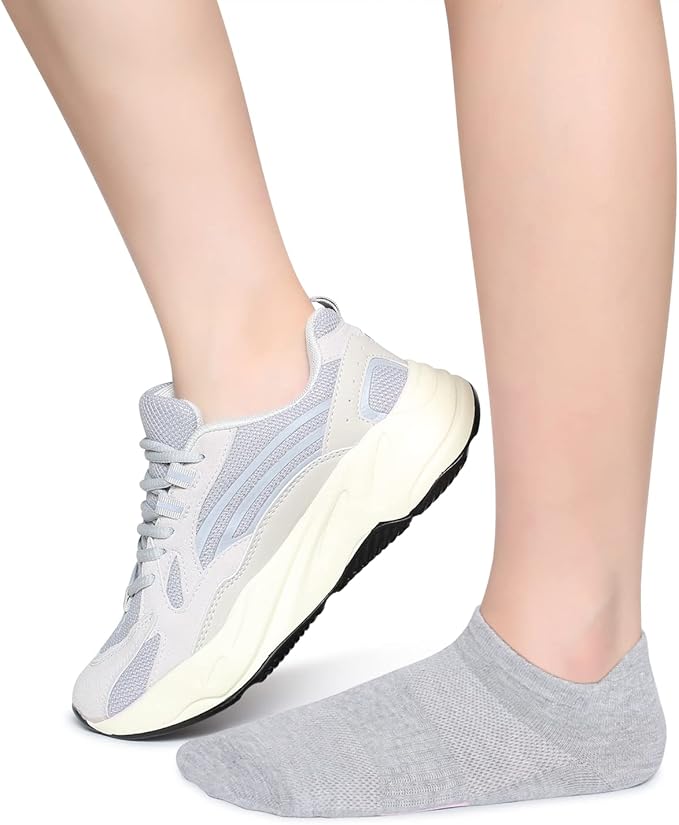 Henwarry Women's 10 Pairs Athletic Running Low Cut Socks Thin Cotton Soft Ankle Tab Socks
